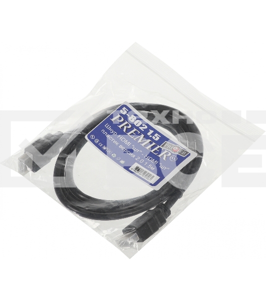 Кабель соединительный аудио-видео Premier 5-802 HDMI (m)/HDMI (m) 1.5м. черный (5-802 1.5)