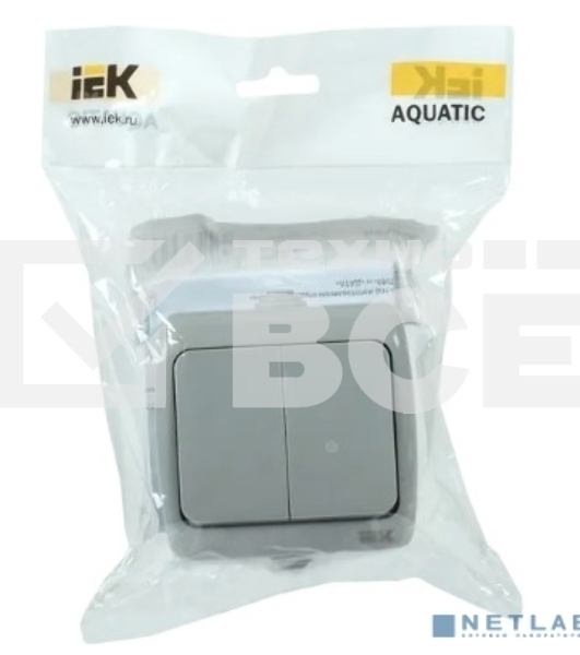 Выключатель 2-кл. 1п ОП Aquatic 10А IP54 ВС-20-2-0-А сер. IEK EVA20-K03-10-54