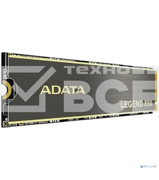 Накопитель SSD ADATA LEGEND 850, 1Tb, PCIe 4.0 x4, M.2 2280, NVMe, R/W 5000/4500, с радиатором