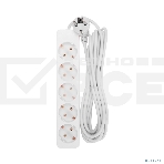 Удлинитель 5 гнезд, 5 м, 3х0,75 мм², с/з, белый PROconnect, фото3