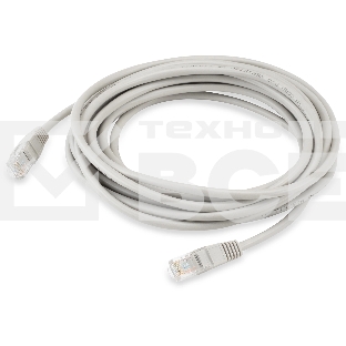 Патч-корд KingPrice KP-PC-c5e-5m-g UTP 4 пары cat.5E CCA molded 5м серый RJ-45 (m)-RJ-45 (m)