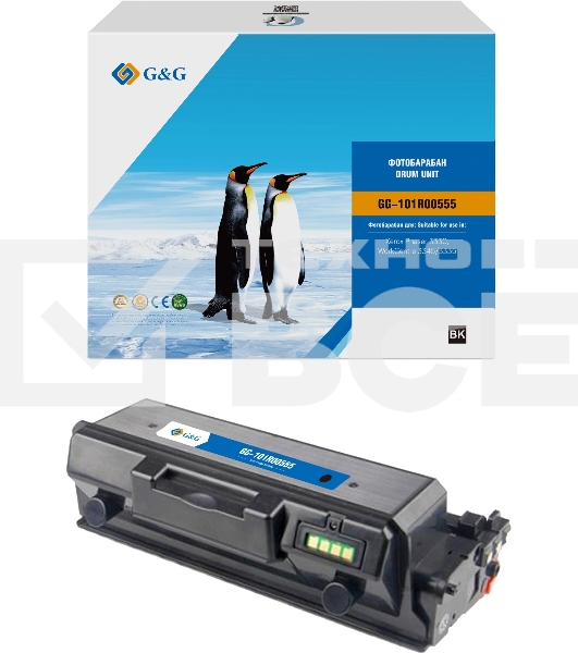 Фотобарабан G&G, аналог Xerox 101R00555 черный 30k