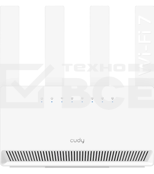 Маршрутизатор Cudy BE3600 Gigabit Dual Band Wi-Fi 7 Mesh Router, Chipset Broadcom, 802.11be/ax/ac/a/b/g/n, 2882Mbps at 5GHz + 688Mbps at 2.4GHz, 4 x 10/100/1000Mbps Ports, 4 x 5dBi fixed antennas, WiFi router/AP/ Repeater/WISP Mode, PPTP/L2TP/OpenVPN/Wire