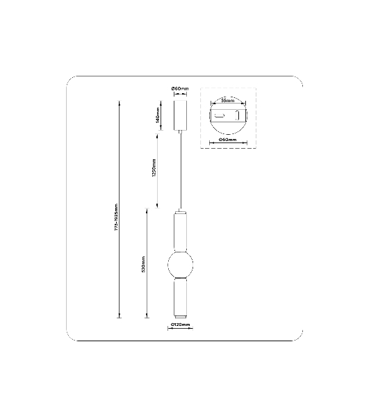 Подвесной светодиодный светильник Ambrella light LH11023 BK/SM черный/дымчатый 17W 3000K D120*520