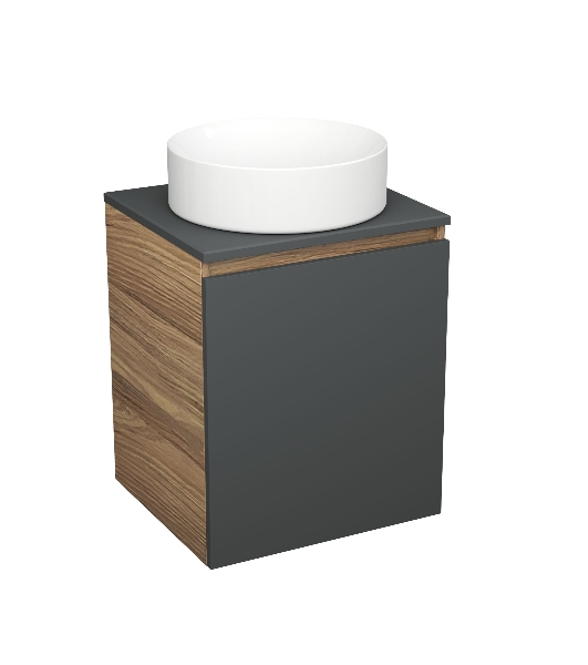 Тумба Bau Dream Blackwood 50 графит, раковина BAU Dream круглая D41