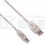 Кабель USB2.0 Buro USB2.0-AM/BM-3-TRANS USB A (m)/USB B (m) 3м, фото3