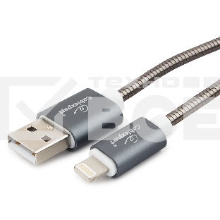 Кабель Cablexpert для Apple CC-G-APUSB02Gy-1.8M, AM/Lightning, серия Gold, длина 1.8м, титан, блистер