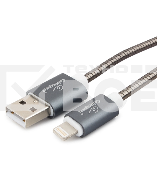 Кабель Cablexpert для Apple CC-G-APUSB02Gy-1.8M, AM/Lightning, серия Gold, длина 1.8м, титан, блистер
