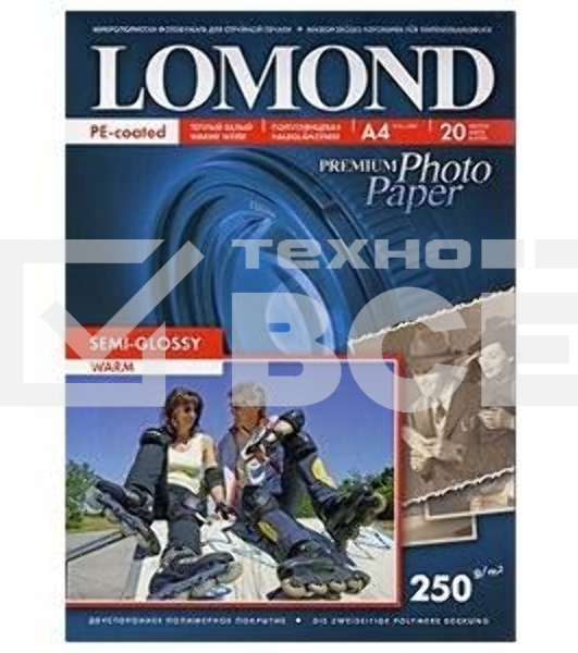 Фотобумага ПРЕМИУМ для стр.печати LOMOND 250 г/м2 односторонняя Semi-Glossy Warm 10х15см(20л)
