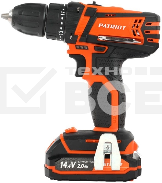 Дрель-шуруповерт аккумуляторная Patriot BR 141ES, Аккумуляторная, 14,4В, 2 АКБ, Кейс