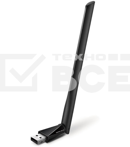 Двухдиапазонный Wi-Fi USB адаптер Mercusys MU6H AC650 высокого усиления