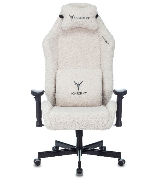 Кресло игровое Knight T1 молочный экомех с подголов. крестовина металл