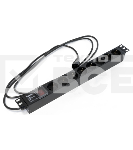 Hyperline SHE19-8SH-S-2.5IEC Блок розеток для 19
