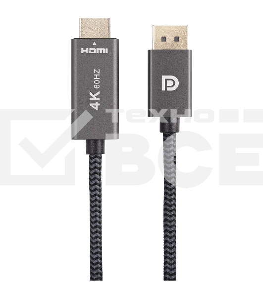 Кабель DisplayPort M-> HDMI M 4K@60Hz 1.8m Telecom,оплетка (TA561M-1.8M)