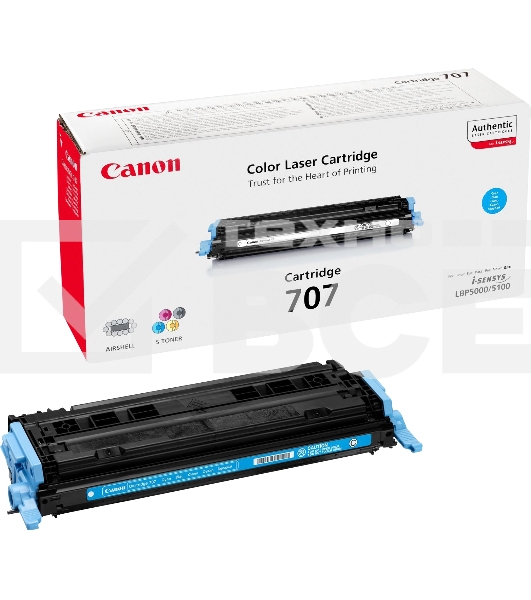 Картридж лазерный Canon 707C (9423A004) голубой (2000 стр.) для LBP 5000/5100