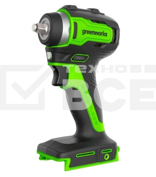 Гайковерт ударный аккумуляторный GreenWorks GD24IW200, 24v, 200 Нм, без АКБ и ЗУ (3803607)