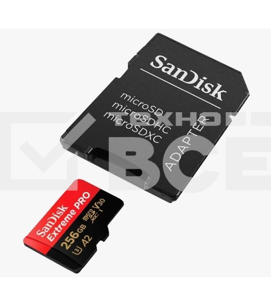 Карта памяти Sandisk Extreme Pro microSDXC 256GB + SD Adapter + Rescue Pro Deluxe 200MB/s