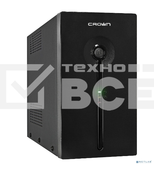 Источник бесперебойного питания CROWN ИБП CMU-SP800EURO {800VA, металл,1x12V/9AH, розетки 3*EURO+1*IEC bybas} CM000001492