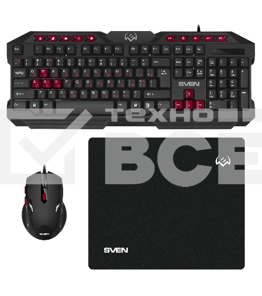 Набор SVEN GS-9200 игровые клавиатура, мышь и коврик