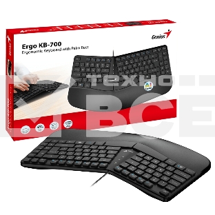 Клавиатура Genius Ergo KB-700, {Черный, проводная, USB, 104 клавиши} [31310053402]
