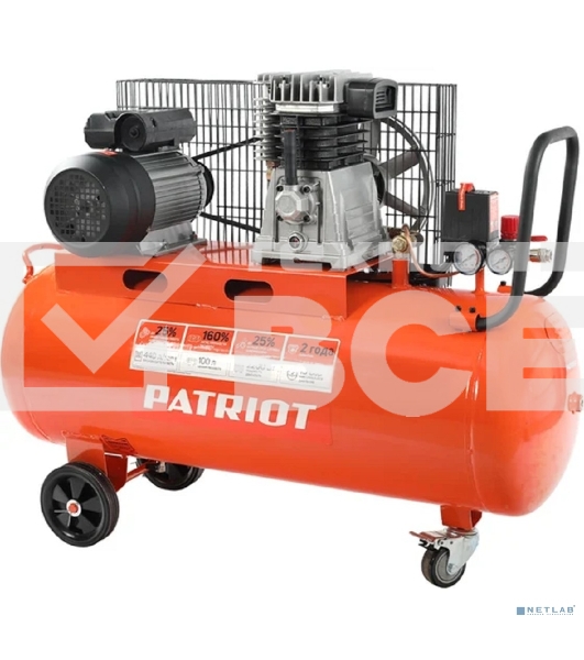 Компрессор поршневой Patriot PTR 100-440I масляный 440л/мин 100л 2200Вт оранжевый