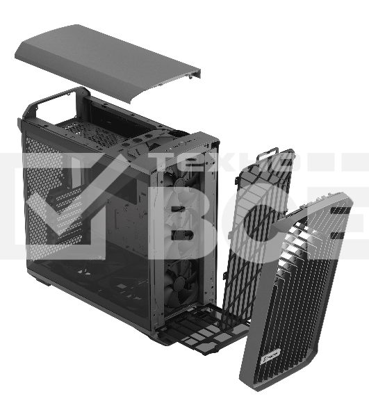 Компьютерный корпус Fractal Design Torrent Gray TG Light Tint / E-ATX, TG, 2x3.5, 4x2.5, 7xPCI, 1xUSB-C, 2xUSB3.0 / 2x180mm, 3x140mm fans inc. / FD-C-TOR1A-02