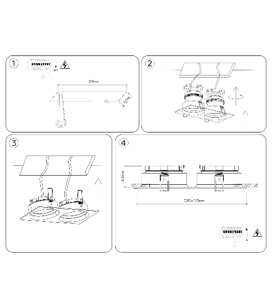 Светильник Ambrella light TN52234/2 WH белый IP20 GX53/2 220*110*44