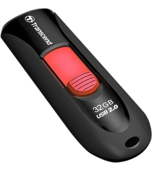 Флешка USB Transcend Jetflash 590 (TS32GJF590K), 32Gb, USB 2.0, R/W 15/5, черный/красный