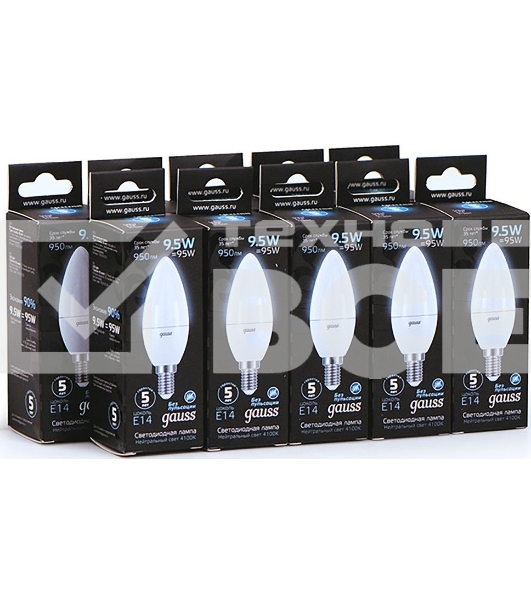 Лампа светодиодная Led Candle E14 9.5Вт 4100К Gauss 103101210