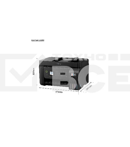 МФУ струйный Epson L5290 (C11CJ65512/C11CJ65508/C11CJ65407), A4, цветное, печ. до 33 стр/мин. (ч/б) до 15 стр/мин. (цвет), скан. до 12 стр/мин. (ч/б) 29 стр/мин. (цвет), 1440 x 5760 dpi (печать) 1200x2400dpi (скан.), USB, RJ-45, Wi-Fi