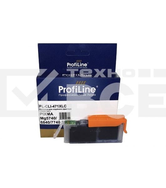 Струйный картридж PL-CLI-471 XLC для принтеров Canon PIXMA MG5740/MG6840/MG7740/TS5040/TS6040/TS8040/TS9040 с чернилами Cyan ProfiLine