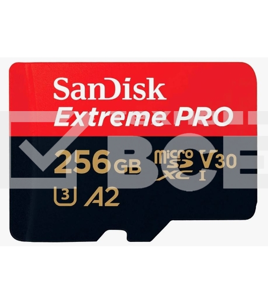 Карта памяти Sandisk Extreme Pro microSDXC 256GB + SD Adapter + Rescue Pro Deluxe 200MB/s
