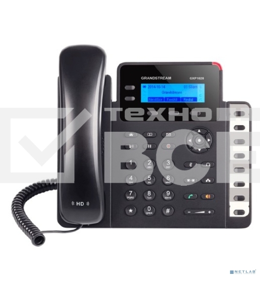 IP-телефон Grandstream GXP1628, 2 SIP линии, 8 BLF клавиш, PoE
