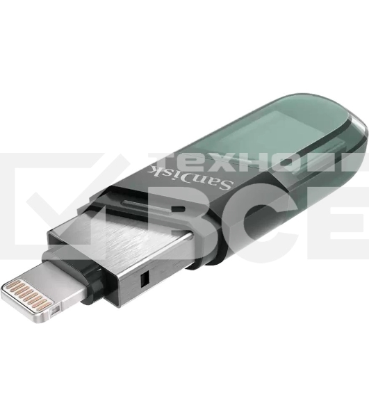 Флеш диск Sandisk 64Gb iXpand Flip SDIX90N-064G-GN6NN USB3.1 зеленый/серебристый