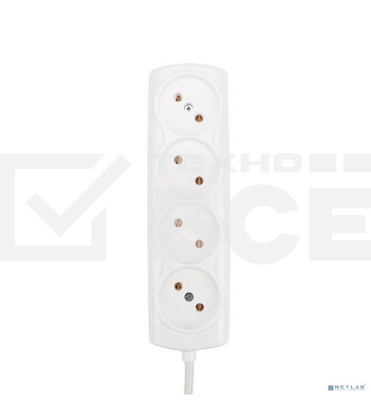 Удлинитель PROconnect OPTIMA 4 гнезда, 3 м, 2х0.75 мм², б/з, белый