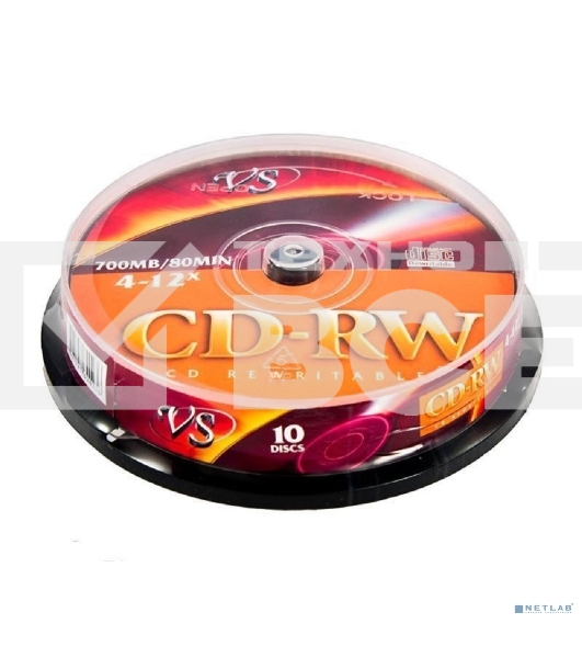 Диск CD-RW VS (PERFEO) 700 Mb, 12x, Cake Box (10), (10/250).