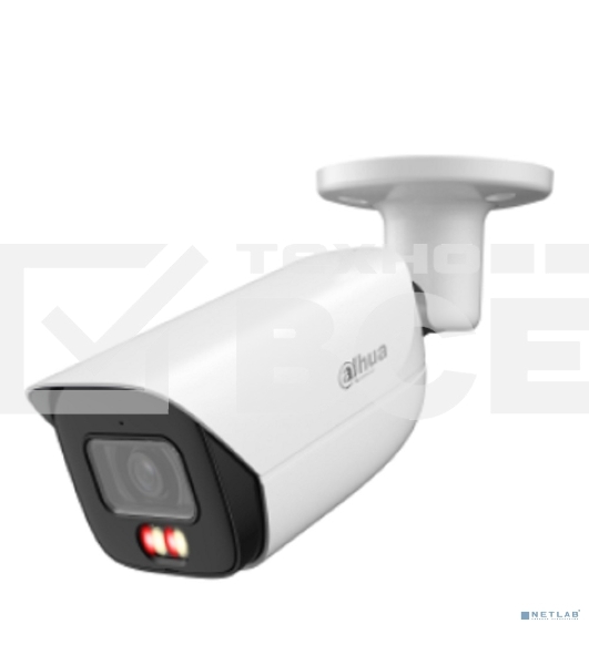 Уличная цилиндрическая IP-видеокамера DAHUA DH-IPC-HFW3449EP-AS-IL-0600B 4Мп, 1/2,9” CMOS, объектив 6.0мм, видеоаналитика,тревожные вх/вых: 1/1 , микрофон, ИК 50м, LED 50m, IP67, металл