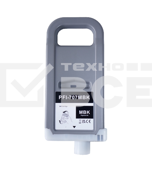 Картридж струйный Sakura 9820B001 (PFI-707MBK pigment) для Canon, матовый черный, 700 мл.