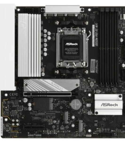 Материнская плата ASRock B850M PRO RS WIFI, AM5, AMD B850, 4xDDR5, 4xSATA, 3xM.2, 1xPCIe 5.0 x16, 1xPCIe 3.0 x4, 1xDP, 1xHDMI, 1x2.5Gb LAN, Wi-Fi 6E, Bluetooth 5.2, 1xUSB-C 10Gbps, 1xUSB-A 10Gbps, 2xUSB-A 5Gbps, 4xUSB-A 2.0, 3x3.5 мм, 7.1, mATX
