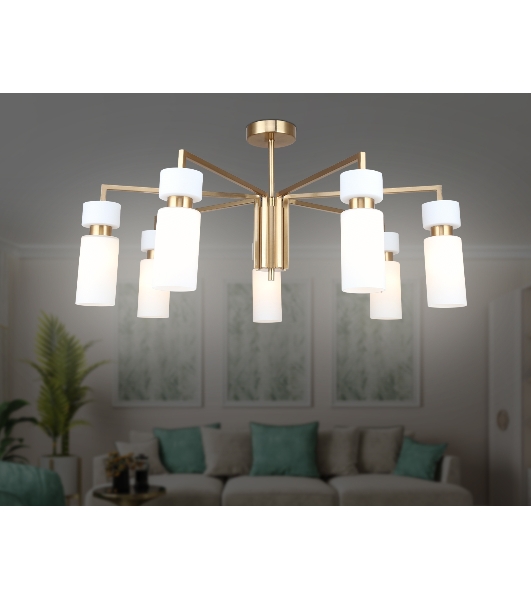 Люстра Ambrella light LH56126/7 BS/FR латунь/белый матовый E14*7 max 40W D705*350