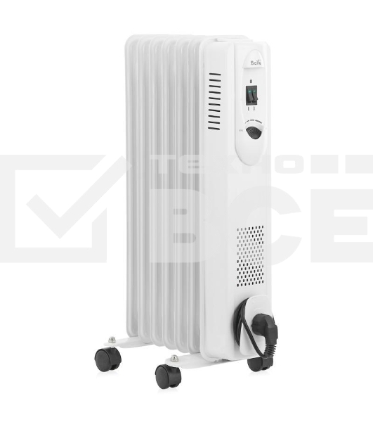 Масляный обогреватель Ballu Comfort BOH/CM-07WDN (7 секций) белый, 1500 Вт, 20 м2, термостат