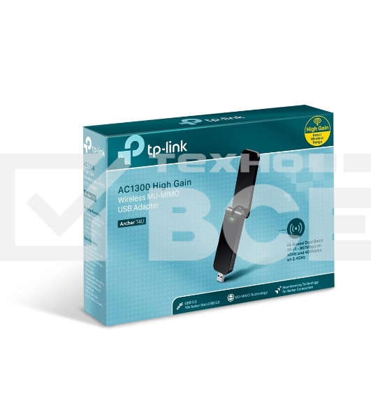 Адаптер TP-Link Wi-Fi AC1300 High Gain Wi-Fi USB Adapter, USB 3.0, External antenna