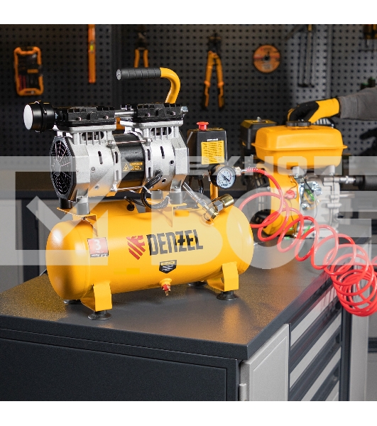 Компрессор DLS650/10 безмаслянный малошумный 650 Вт, 120 л/мин,ресивер 10 л  Denzel