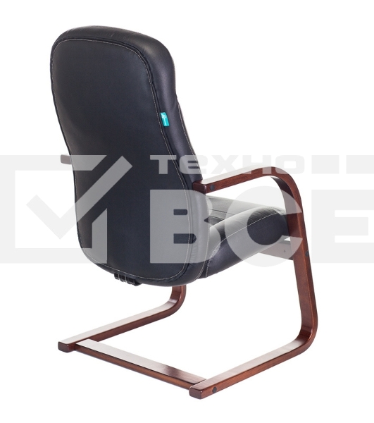 Кресло компьютерное Бюрократ T-9923WALNUT-AV/BL черный, кожа, низкая спинка