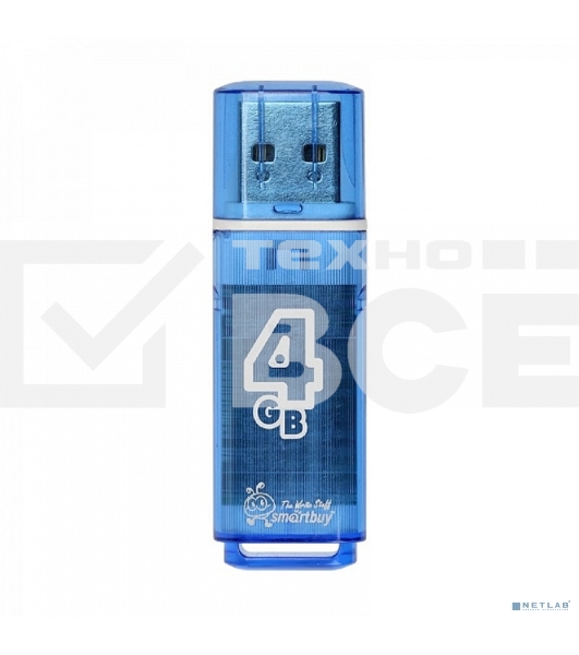 Флеш диск Smartbuy 4Gb USB Drive <USB2.0> Glossy series Blue (SB4GBGS-B)