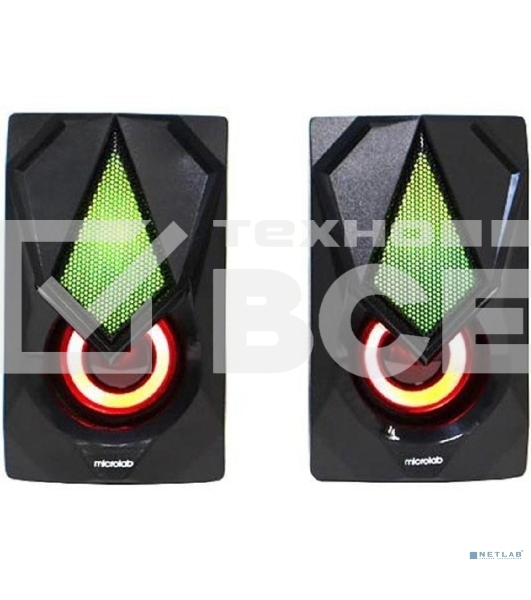 Колонки MICROLAB B25 черный 3 Вт x2, Гармонические искажения: < 0,5% (1 Вт 1 кГц), Частотная характеристика: 200 Гц - 20 кГц, Входная чувствительность: 380 мВ, Отношение сигнал/шум: > 60 дБ