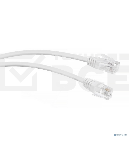 Шнур комм. Cabeus, кат. , неэкр., U/UTP, RJ12(6p4C), PVC, AWG28, 0.5м, белый