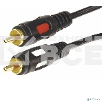 Шнур 2 RCA - 2 RCA, длина 5 метров, черный (GOLD) Rexant, фото3