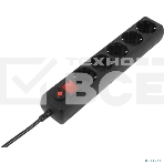 Сетевой фильтр Filum FL-SP3-5-3M-BL, 3 м., черный, 2200 Вт., 5 розеток, коробка 00-01057160, фото3