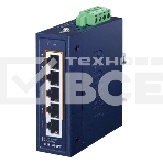 Коммутатор PLANET IGS-504PT IP30 Compact size 4-Port 10/100/1000T 802.3at PoE + 1-Port 10/100/1000T Gigabit Ethernet Switch (-40~75 degrees C, dual 48~54V DC), фото3
